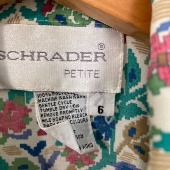 Charter Petite Womens Vintage Size 6 Long Sleeve Floral Dress Collar Polyester - Picture 5 of 13